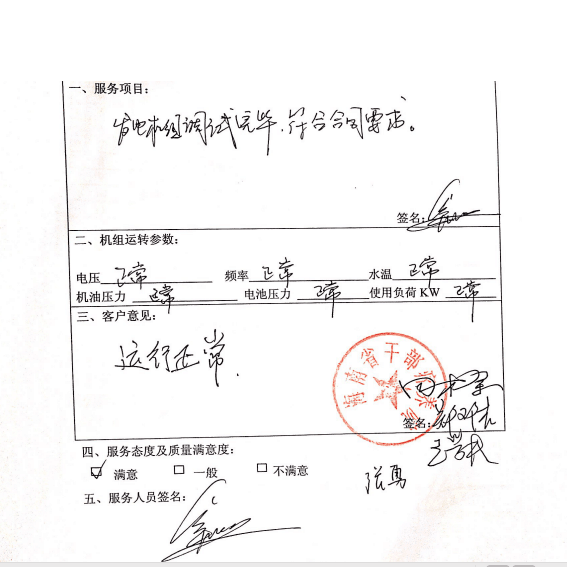 我司為海南干部療養院調試發電機組合格完畢